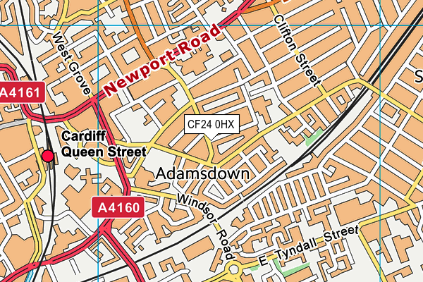 CF24 0HX map - OS VectorMap District (Ordnance Survey)