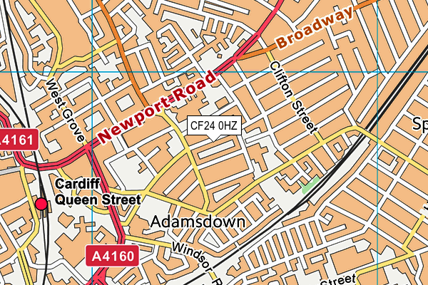 CF24 0HZ map - OS VectorMap District (Ordnance Survey)