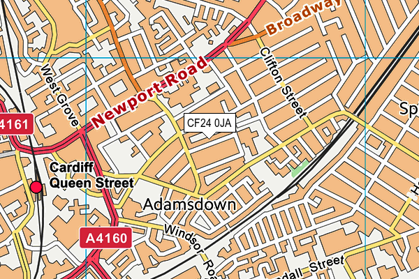 CF24 0JA map - OS VectorMap District (Ordnance Survey)