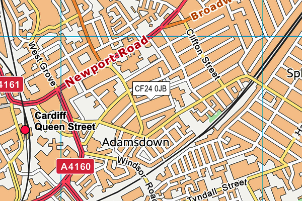 CF24 0JB map - OS VectorMap District (Ordnance Survey)