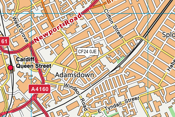 CF24 0JE map - OS VectorMap District (Ordnance Survey)