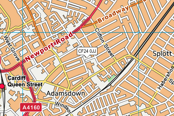 CF24 0JJ map - OS VectorMap District (Ordnance Survey)