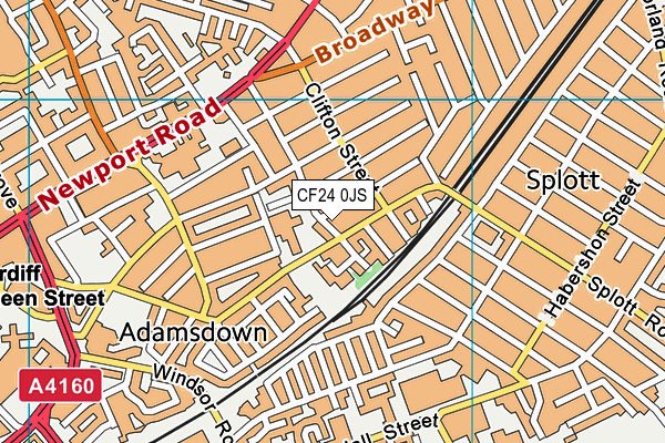 CF24 0JS map - OS VectorMap District (Ordnance Survey)