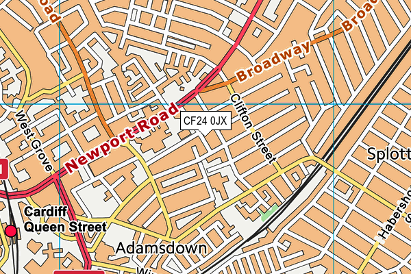 CF24 0JX map - OS VectorMap District (Ordnance Survey)