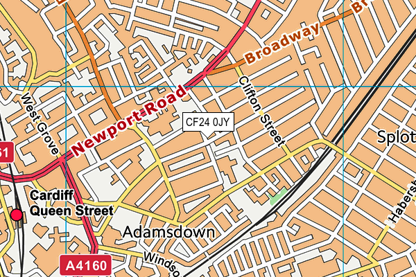 CF24 0JY map - OS VectorMap District (Ordnance Survey)