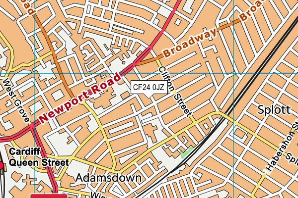 CF24 0JZ map - OS VectorMap District (Ordnance Survey)