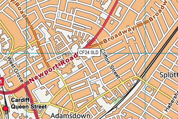 CF24 0LD map - OS VectorMap District (Ordnance Survey)