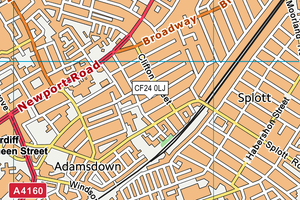 CF24 0LJ map - OS VectorMap District (Ordnance Survey)