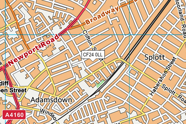 CF24 0LL map - OS VectorMap District (Ordnance Survey)