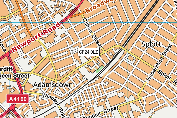 CF24 0LZ map - OS VectorMap District (Ordnance Survey)