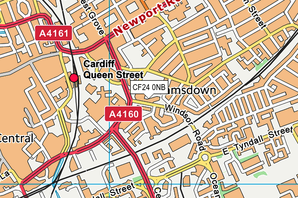 CF24 0NB map - OS VectorMap District (Ordnance Survey)