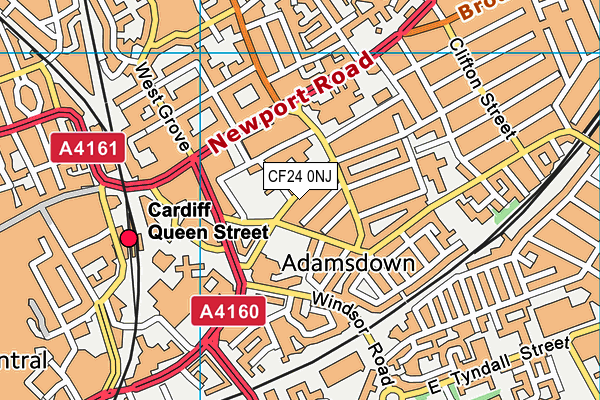 CF24 0NJ map - OS VectorMap District (Ordnance Survey)