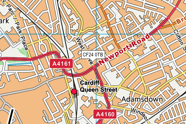 CF24 0TB map - OS VectorMap District (Ordnance Survey)