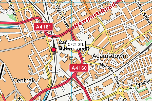 CF24 0TL map - OS VectorMap District (Ordnance Survey)