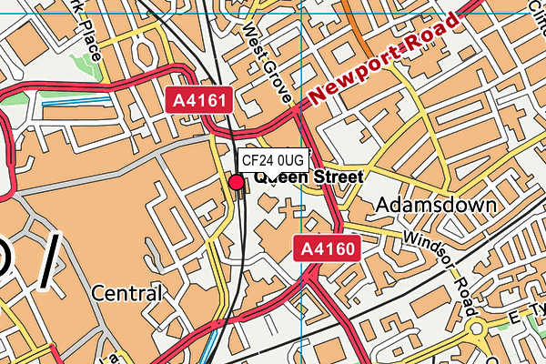 CF24 0UG map - OS VectorMap District (Ordnance Survey)