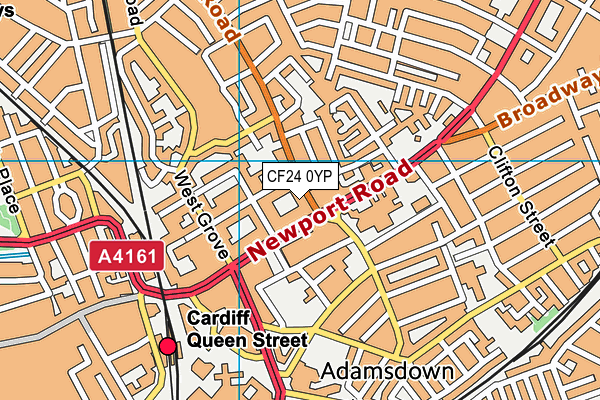 CF24 0YP map - OS VectorMap District (Ordnance Survey)