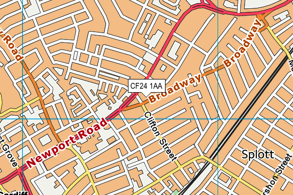 CF24 1AA map - OS VectorMap District (Ordnance Survey)