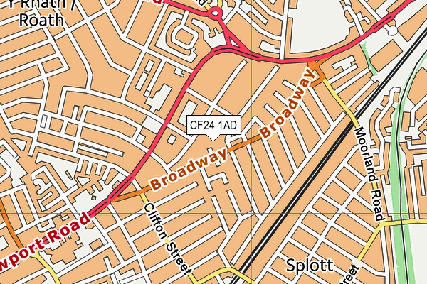 CF24 1AD map - OS VectorMap District (Ordnance Survey)