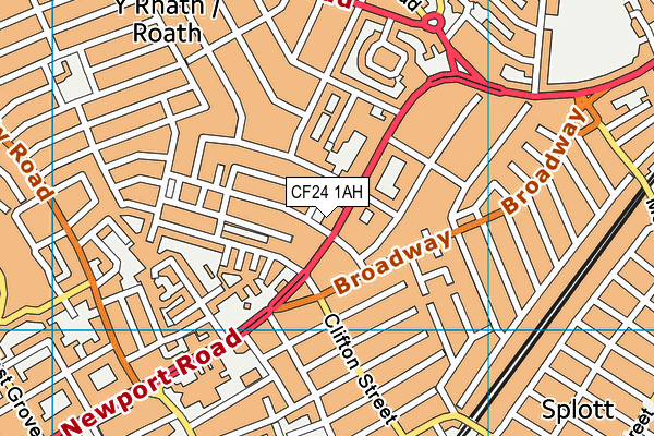 CF24 1AH map - OS VectorMap District (Ordnance Survey)