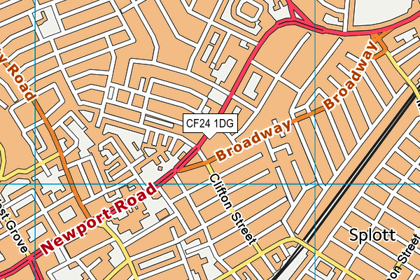 CF24 1DG map - OS VectorMap District (Ordnance Survey)