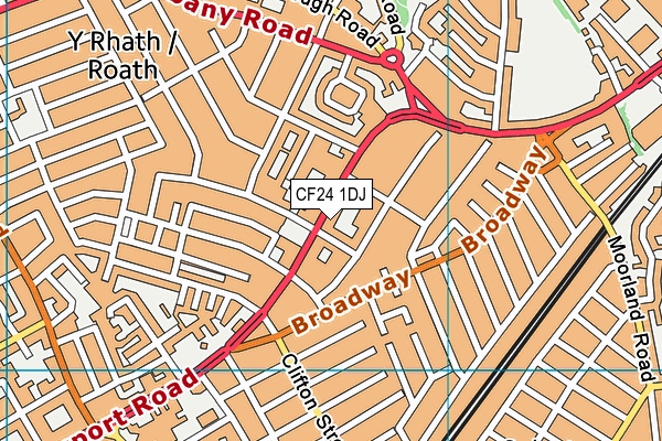 CF24 1DJ map - OS VectorMap District (Ordnance Survey)