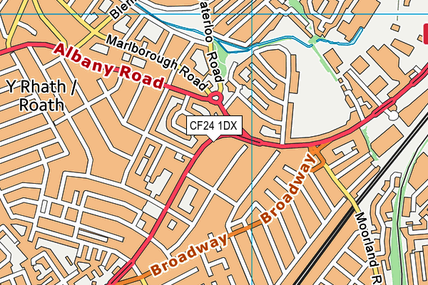 CF24 1DX map - OS VectorMap District (Ordnance Survey)