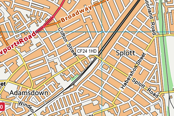 CF24 1HD map - OS VectorMap District (Ordnance Survey)