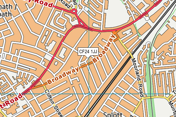 CF24 1JJ map - OS VectorMap District (Ordnance Survey)