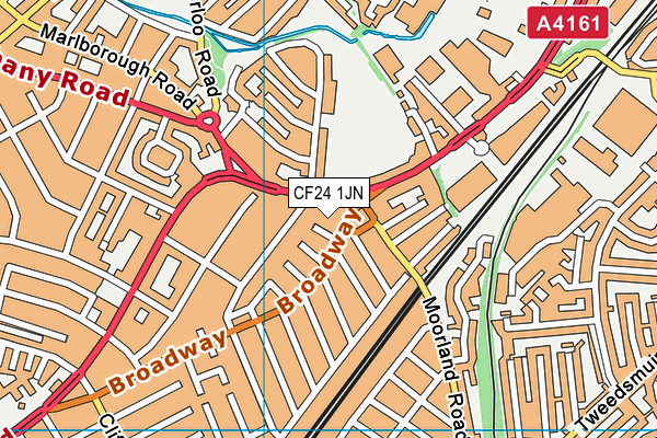 CF24 1JN map - OS VectorMap District (Ordnance Survey)