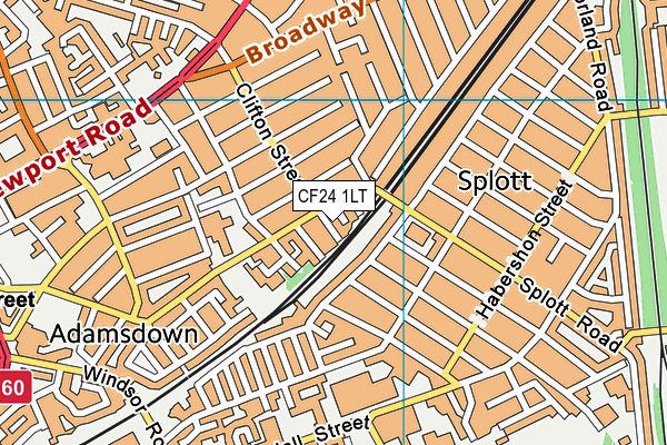 CF24 1LT map - OS VectorMap District (Ordnance Survey)