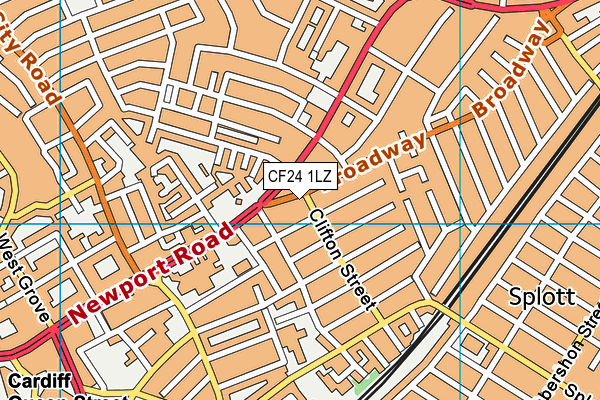 CF24 1LZ map - OS VectorMap District (Ordnance Survey)