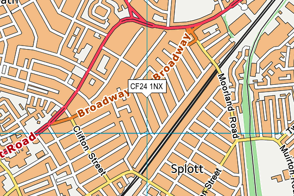 CF24 1NX map - OS VectorMap District (Ordnance Survey)