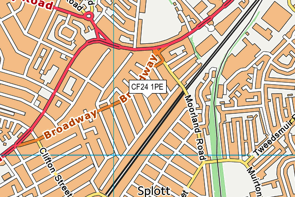 CF24 1PE map - OS VectorMap District (Ordnance Survey)