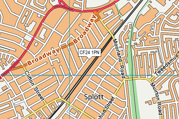 CF24 1PN map - OS VectorMap District (Ordnance Survey)