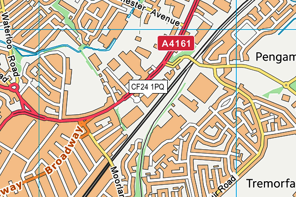 CF24 1PQ map - OS VectorMap District (Ordnance Survey)