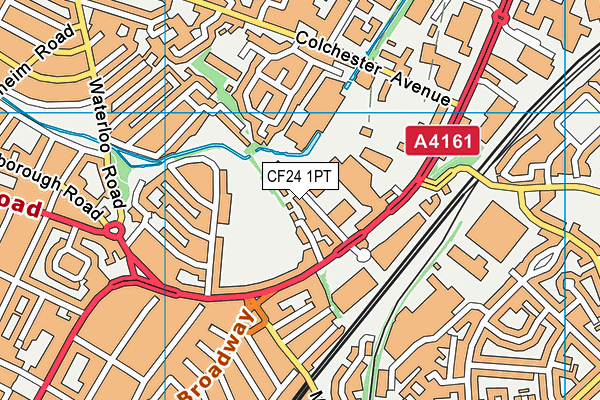 CF24 1PT map - OS VectorMap District (Ordnance Survey)