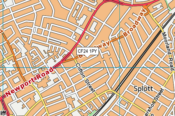 CF24 1PY map - OS VectorMap District (Ordnance Survey)