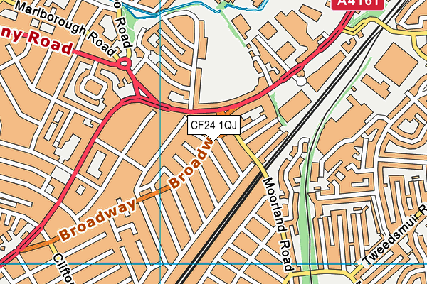 CF24 1QJ map - OS VectorMap District (Ordnance Survey)