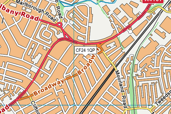 CF24 1QP map - OS VectorMap District (Ordnance Survey)