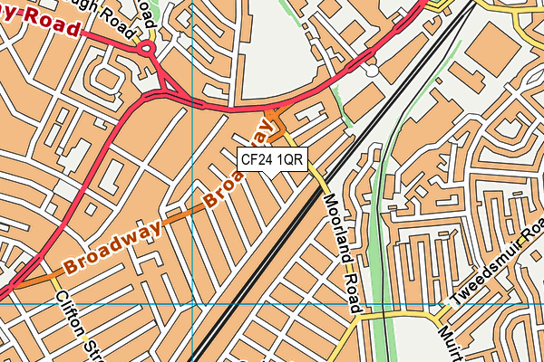 CF24 1QR map - OS VectorMap District (Ordnance Survey)