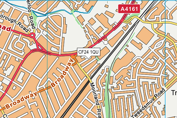 CF24 1QU map - OS VectorMap District (Ordnance Survey)