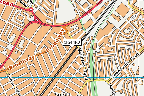 CF24 1RD map - OS VectorMap District (Ordnance Survey)