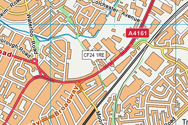 CF24 1RE map - OS VectorMap District (Ordnance Survey)