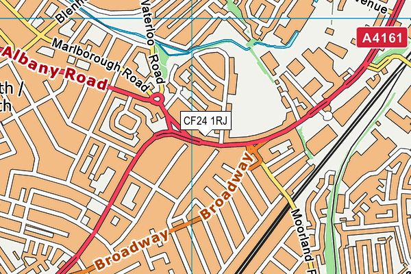 CF24 1RJ map - OS VectorMap District (Ordnance Survey)