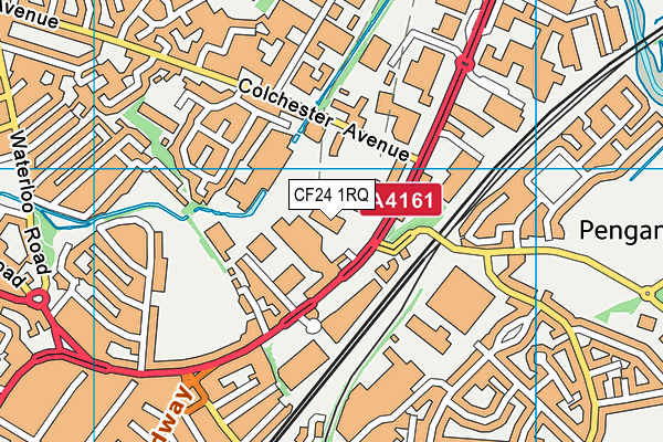 CF24 1RQ map - OS VectorMap District (Ordnance Survey)