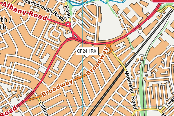 CF24 1RX map - OS VectorMap District (Ordnance Survey)