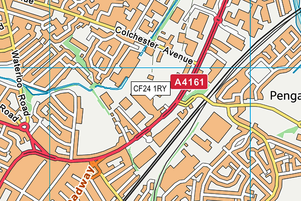 CF24 1RY map - OS VectorMap District (Ordnance Survey)