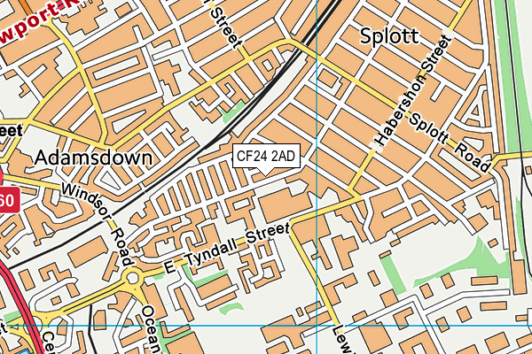 CF24 2AD map - OS VectorMap District (Ordnance Survey)