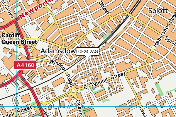 CF24 2AG map - OS VectorMap District (Ordnance Survey)