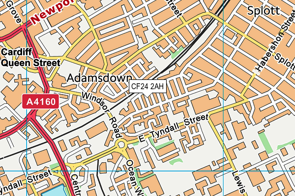 CF24 2AH map - OS VectorMap District (Ordnance Survey)